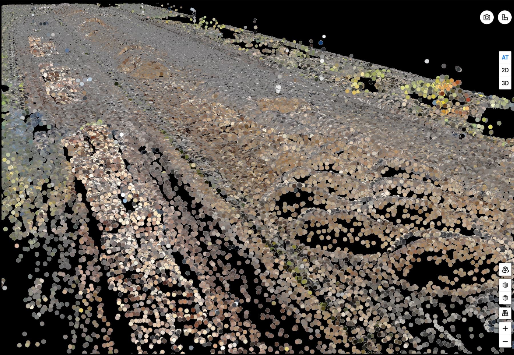Chmura punktów pryzm biomasy w DJI Terra